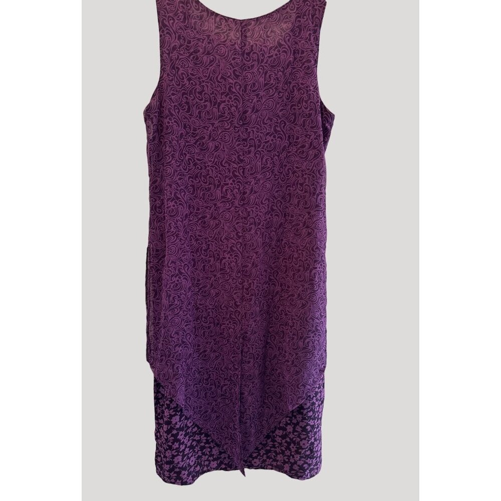 Hillard & Hanson Purple Sleeveless Layered Polyester Pull On Dress M SKU C3025